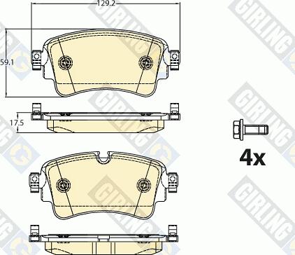 Girling 6121321 - Kit de plaquettes de frein, frein à disque cwaw.fr