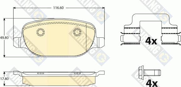 Girling 6121291 - Kit de plaquettes de frein, frein à disque cwaw.fr