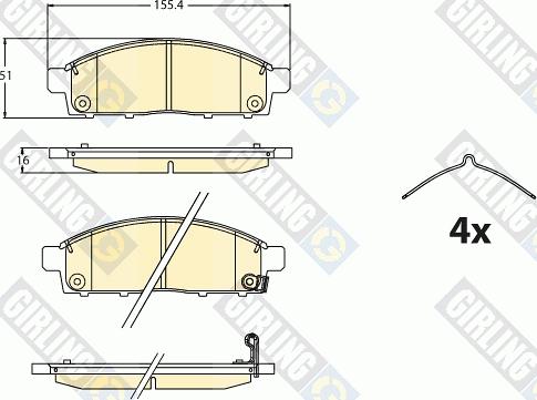 Girling 6121246 - Kit de plaquettes de frein, frein à disque cwaw.fr