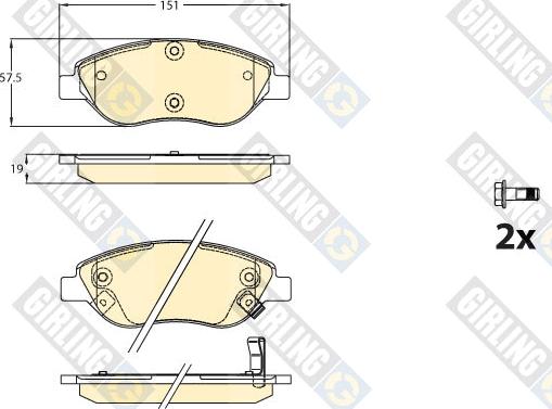 Girling 6122288 - Kit de plaquettes de frein, frein à disque cwaw.fr