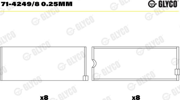 Glyco 71-4249/8 0.25mm - Coussinet de bielle cwaw.fr