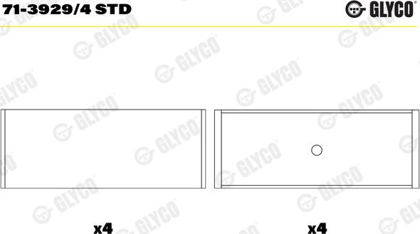 Glyco 71-3929/4 STD - Coussinet de bielle cwaw.fr