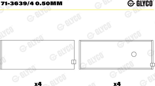 Glyco 71-3639/4 0.50mm - Coussinet de bielle cwaw.fr