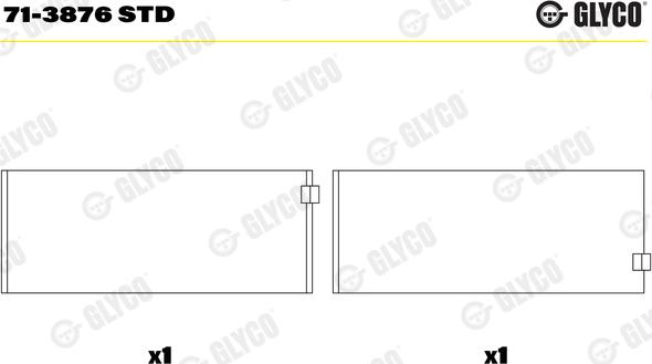 Glyco 71-3876 STD - Coussinet de bielle cwaw.fr