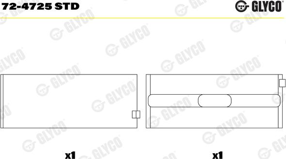 Glyco 72-4725 STD - Coussinet de vilebrequin cwaw.fr