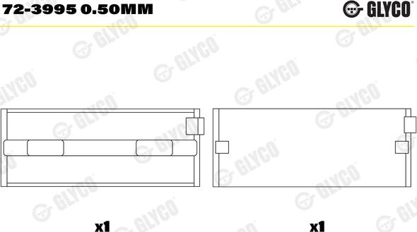 Glyco 72-39950.50MM - Coussinet de vilebrequin cwaw.fr