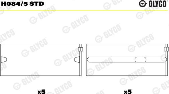 Glyco H084/5 STD - Coussinet de vilebrequin cwaw.fr