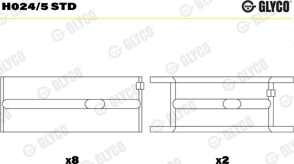 Glyco H024/5 STD - Coussinet de vilebrequin cwaw.fr