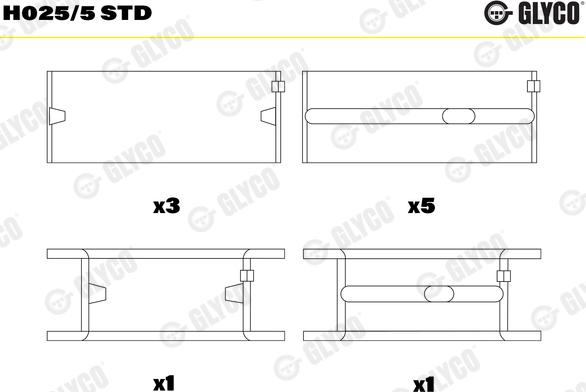 Glyco H025/5 STD - Coussinet de vilebrequin cwaw.fr