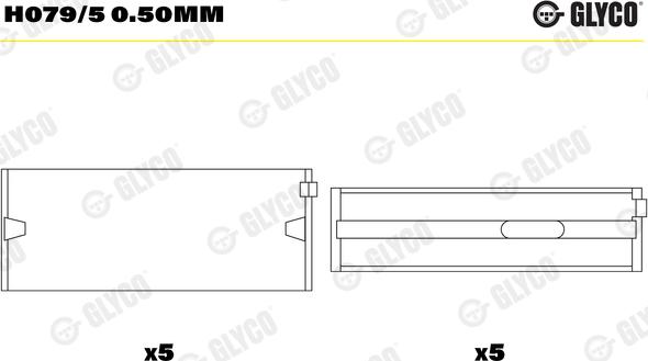 Glyco H079/5 0.50mm - Coussinet de vilebrequin cwaw.fr