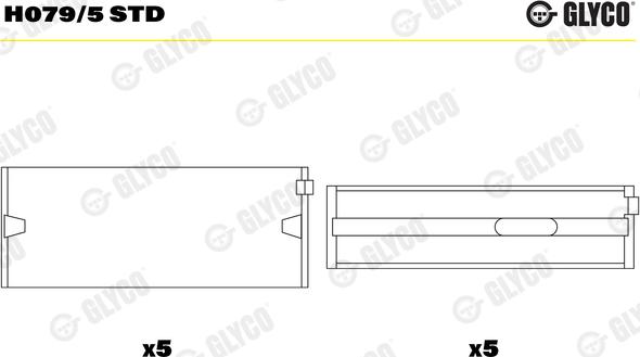 Glyco H079/5 STD - Coussinet de vilebrequin cwaw.fr