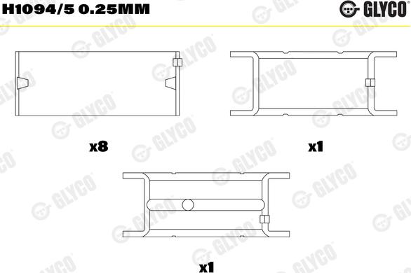 Glyco H1094/50.25MM - Coussinet de vilebrequin cwaw.fr