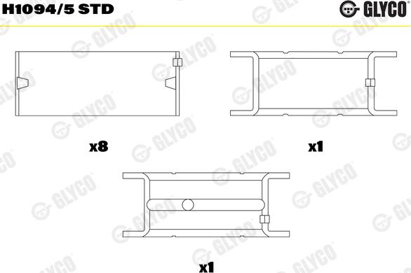 Glyco H1094/5STD - Coussinet de vilebrequin cwaw.fr