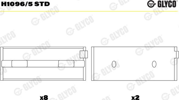 Glyco H1096/5STD - Coussinet de vilebrequin cwaw.fr