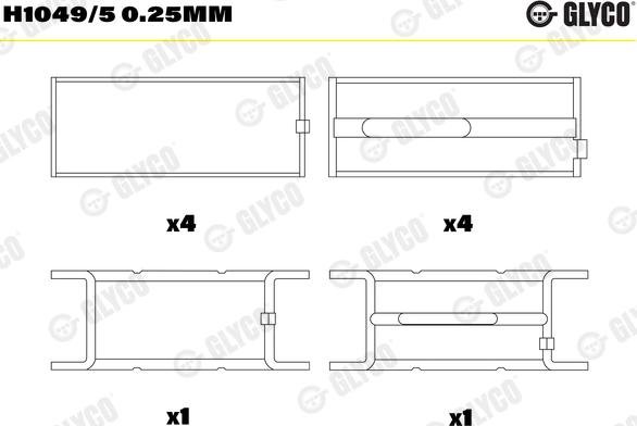 Glyco H1049/50.25MM - Coussinet de vilebrequin cwaw.fr