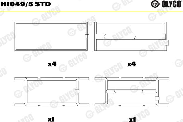 Glyco H1049/5STD - Coussinet de vilebrequin cwaw.fr