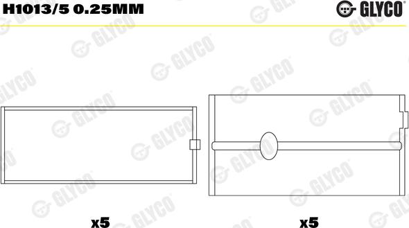 Glyco H1013/5 0.25mm - Coussinet de vilebrequin cwaw.fr