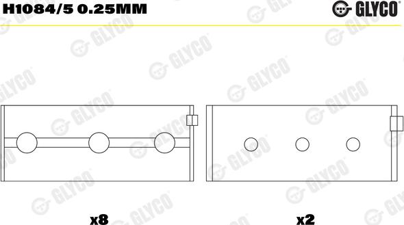 Glyco H1084/50.25MM - Coussinet de vilebrequin cwaw.fr