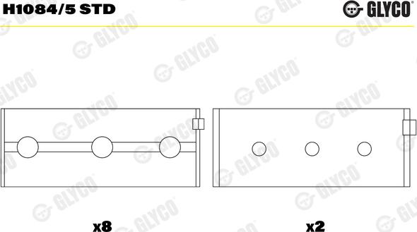 Glyco H1084/5STD - Coussinet de vilebrequin cwaw.fr