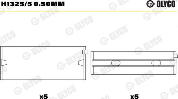 Glyco H1325/5 0.50mm - Coussinet de vilebrequin cwaw.fr