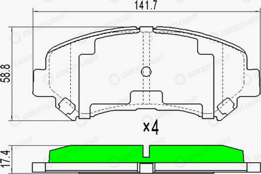 Green Light GLBP0092 - Kit de plaquettes de frein, frein à disque cwaw.fr