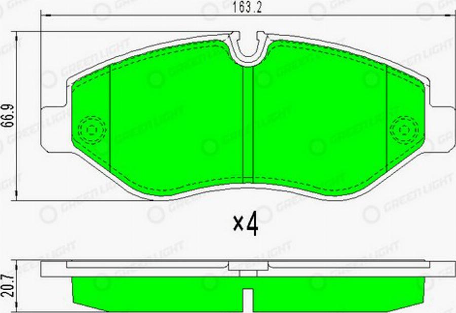 Green Light GLBP0064 - Kit de plaquettes de frein, frein à disque cwaw.fr