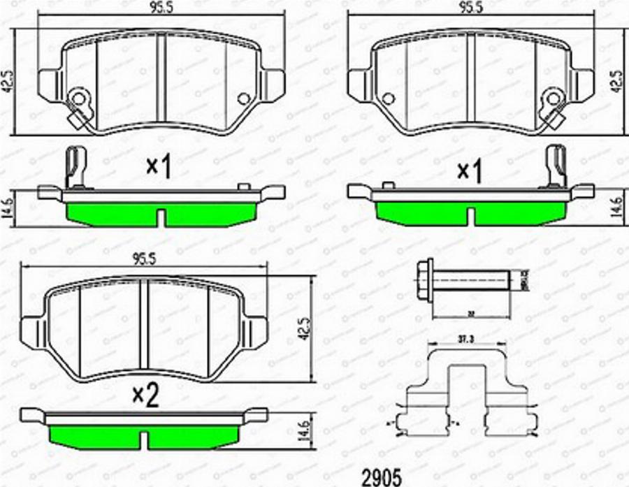 Green Light GLBP0009 - Kit de plaquettes de frein, frein à disque cwaw.fr