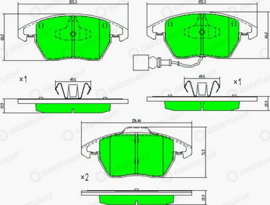 Green Light GLBP0003 - Kit de plaquettes de frein, frein à disque cwaw.fr