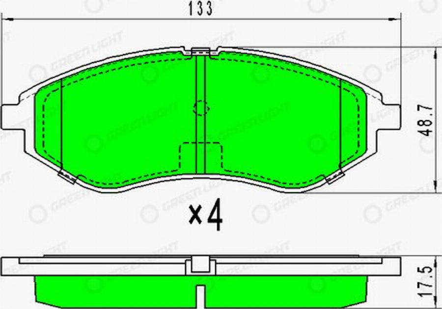 Green Light GLBP0089 - Kit de plaquettes de frein, frein à disque cwaw.fr