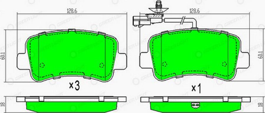 Green Light GLBP0079 - Kit de plaquettes de frein, frein à disque cwaw.fr