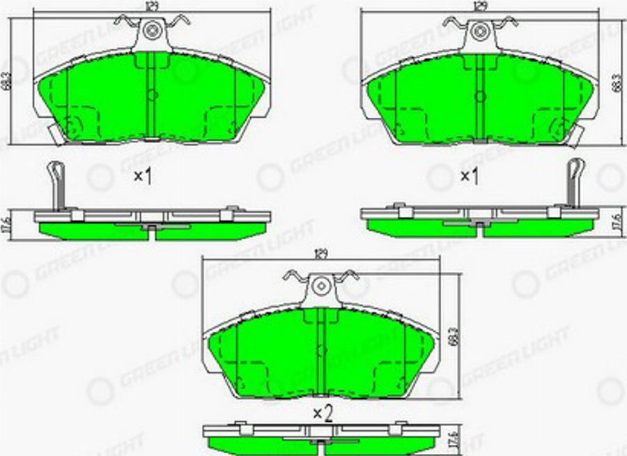 Green Light GLBP0140 - Kit de plaquettes de frein, frein à disque cwaw.fr