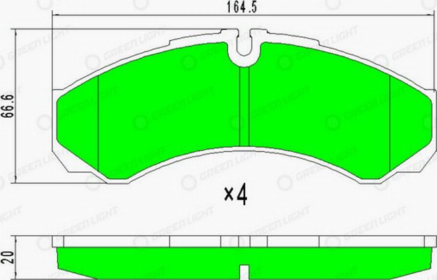 Green Light GLBP0116 - Kit de plaquettes de frein, frein à disque cwaw.fr