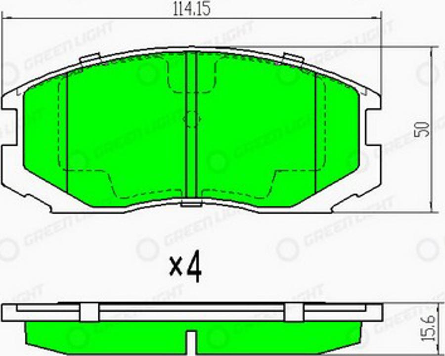 Green Light GLBP0308 - Kit de plaquettes de frein, frein à disque cwaw.fr