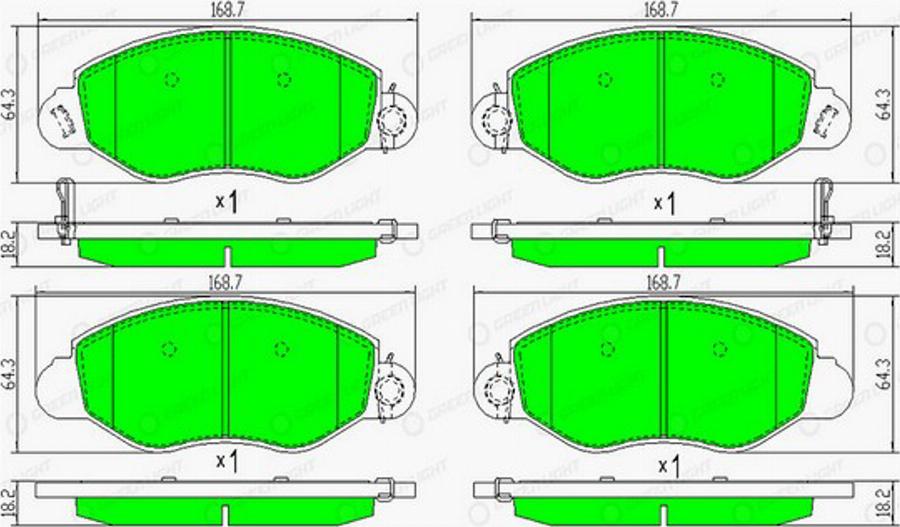 Green Light GLBP0329 - Kit de plaquettes de frein, frein à disque cwaw.fr