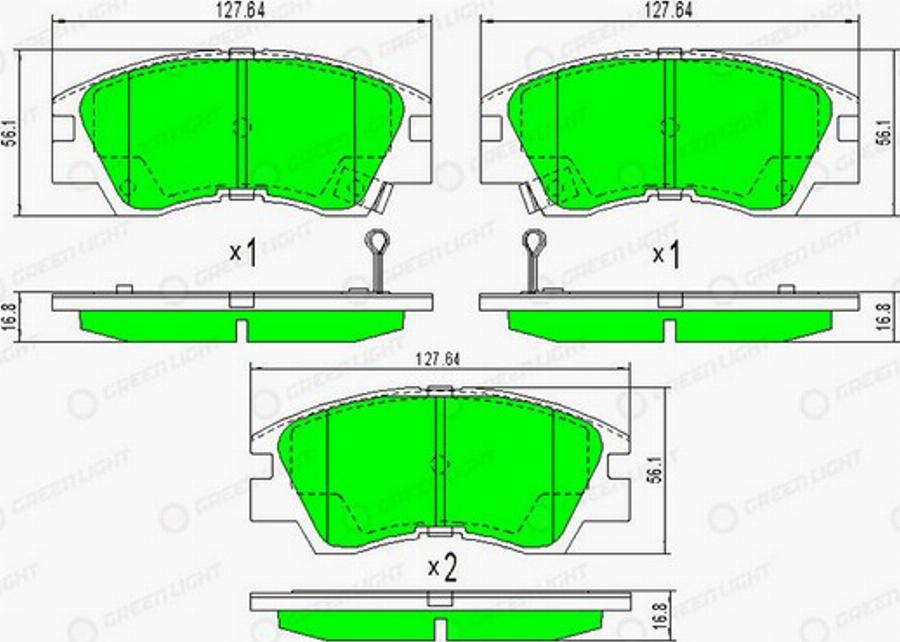 Green Light GLBP0322 - Kit de plaquettes de frein, frein à disque cwaw.fr