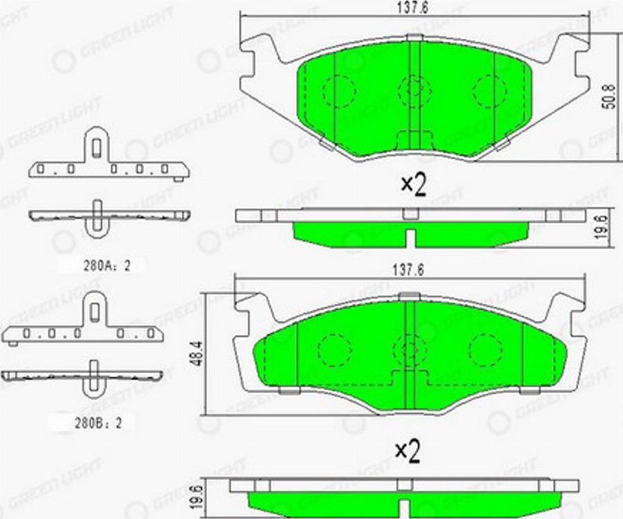 Green Light GLBP0243 - Kit de plaquettes de frein, frein à disque cwaw.fr