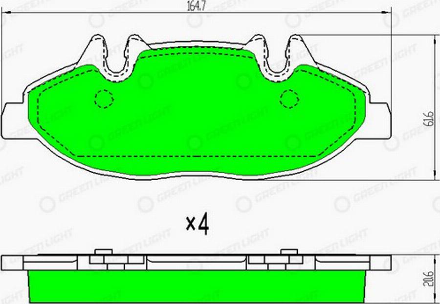 Green Light GLBP0262 - Kit de plaquettes de frein, frein à disque cwaw.fr