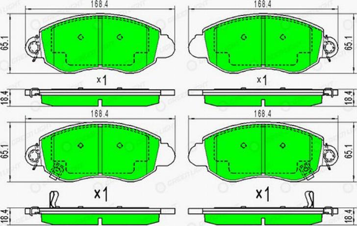 Green Light GLBP0282 - Kit de plaquettes de frein, frein à disque cwaw.fr