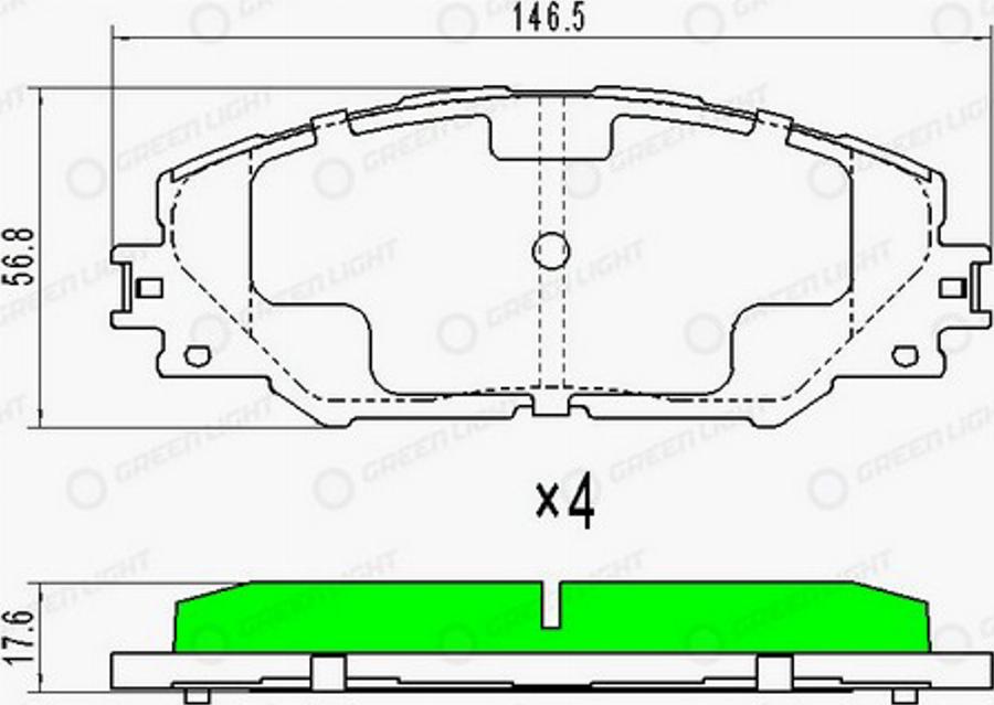 Green Light GLBP0230 - Kit de plaquettes de frein, frein à disque cwaw.fr