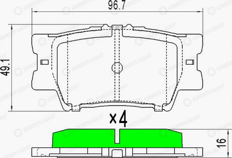 Green Light GLBP0233 - Kit de plaquettes de frein, frein à disque cwaw.fr