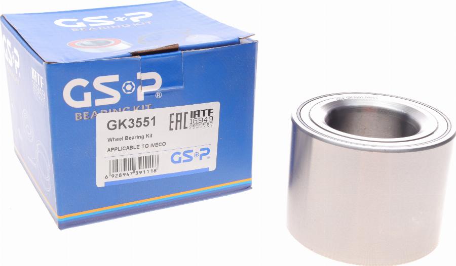 GSP GK3551 - Kit de roulements de roue cwaw.fr