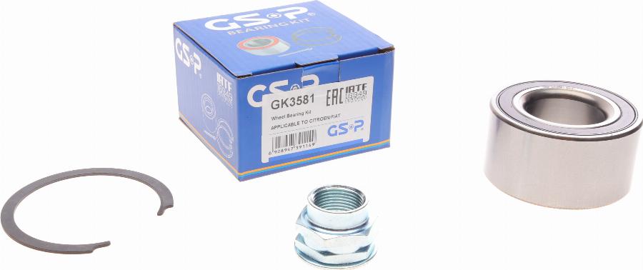 GSP GK3581 - Kit de roulements de roue cwaw.fr