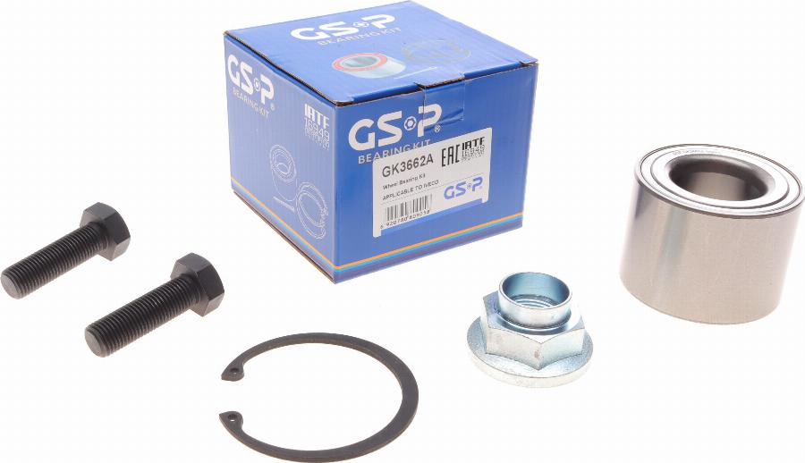 GSP GK3662A - Kit de roulements de roue cwaw.fr