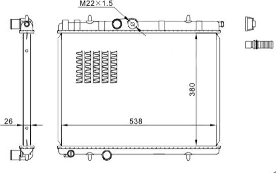 Hart 605 786 - Radiateur, refroidissement du moteur cwaw.fr