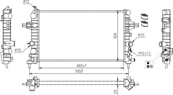 Hart 608 129 - Radiateur, refroidissement du moteur cwaw.fr