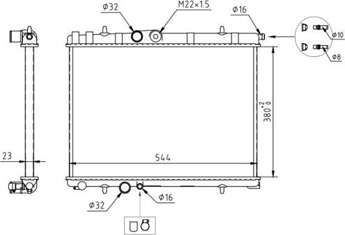 Hart 608 340 - Radiateur, refroidissement du moteur cwaw.fr