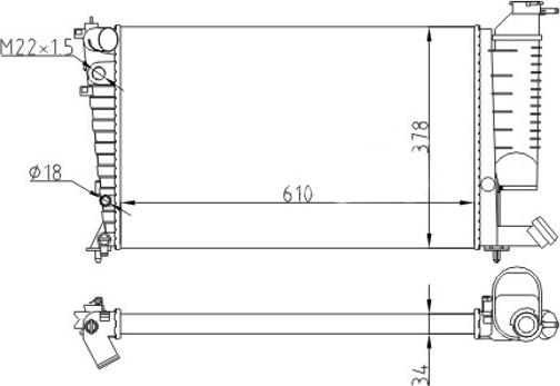 Hart 608 316 - Radiateur, refroidissement du moteur cwaw.fr