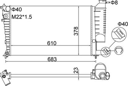 Hart 602 198 - Radiateur, refroidissement du moteur cwaw.fr