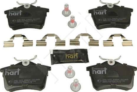 Hart 249 009 - Kit de plaquettes de frein, frein à disque cwaw.fr