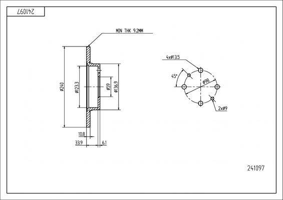 Hart 241 097 - Disque de frein cwaw.fr